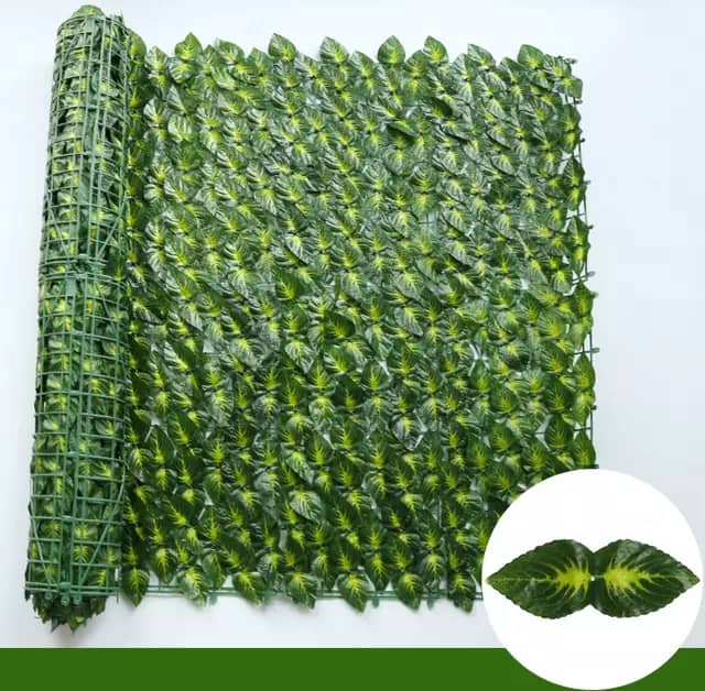 Treliça Muro Ingles Jardim Vertical Artificial Folhagem Perilla 0,50 X 300 CM